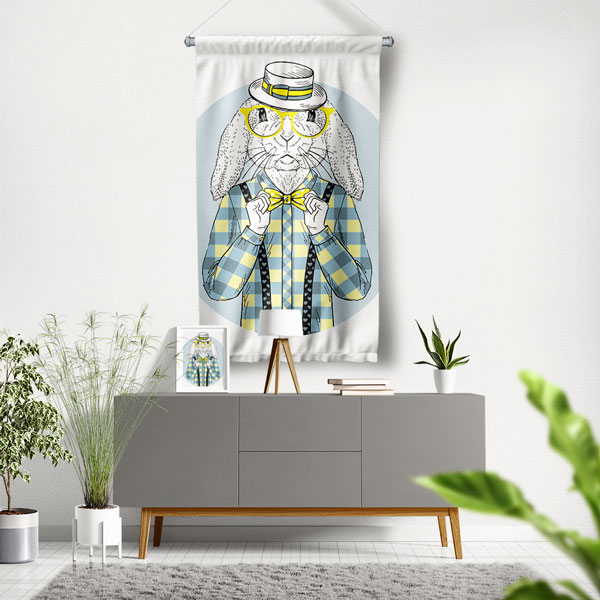 Centilmen Tavşan Duvar Flaması 5220