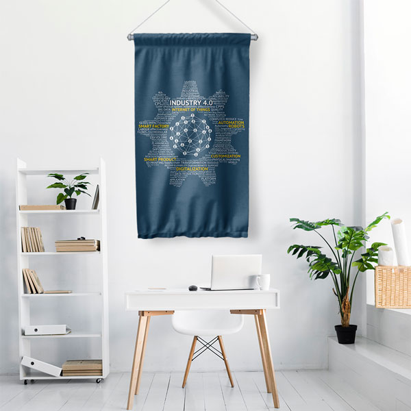 Industry 4.0 ve Dijitalleşme Temalı Duvar Flaması 5515