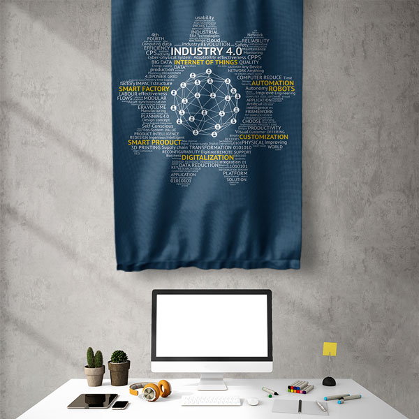 Industry 4.0 ve Dijitalleşme Temalı Duvar Flaması 5515