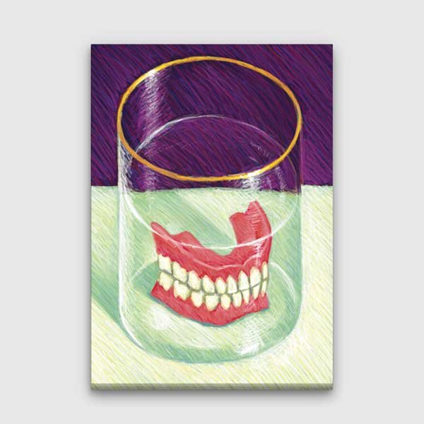 dental-canvas-art-1165-00 Diş Protezi İllüstrasyonu Temalı Kanvas Duvar Tablosu – 1165