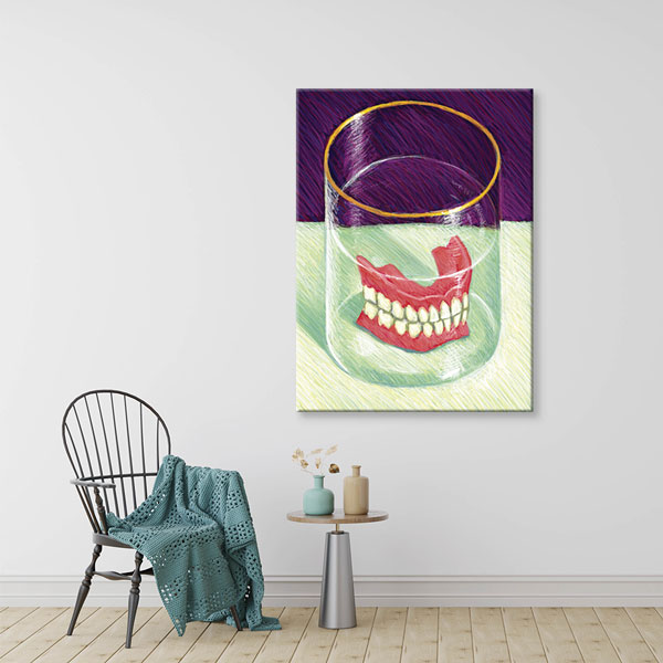 Diş Protezi İllüstrasyonu Temalı Kanvas Duvar Tablosu – 1165
