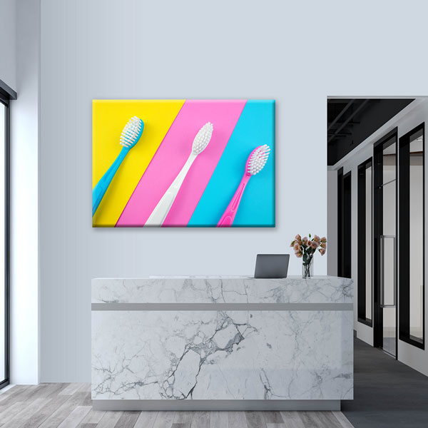 Renkli Diş Fırçaları Temalı Kanvas Duvar Tablosu – 5983