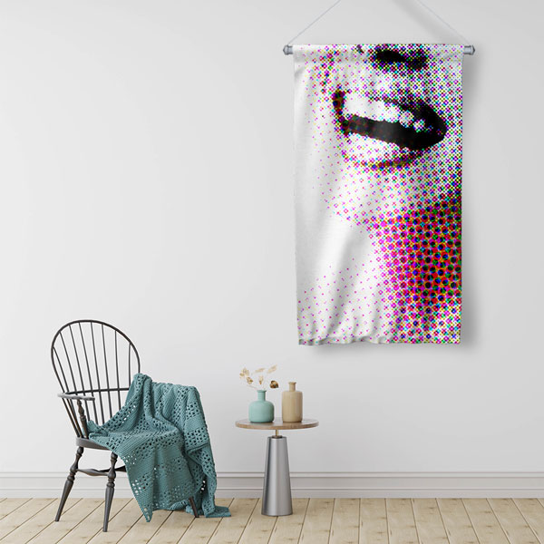 Diş Klinikleri için Renkli Desenli Duvar Flaması 6040