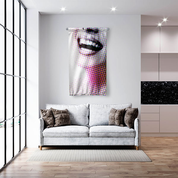 Diş Klinikleri için Renkli Desenli Duvar Flaması 6040