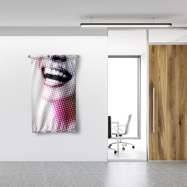 Diş Klinikleri için Renkli Desenli Duvar Flaması 6040