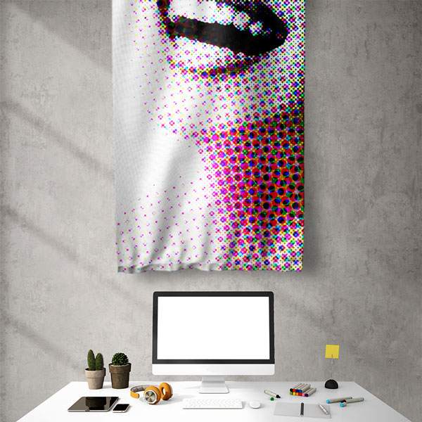 Diş Klinikleri için Renkli Desenli Duvar Flaması 6040