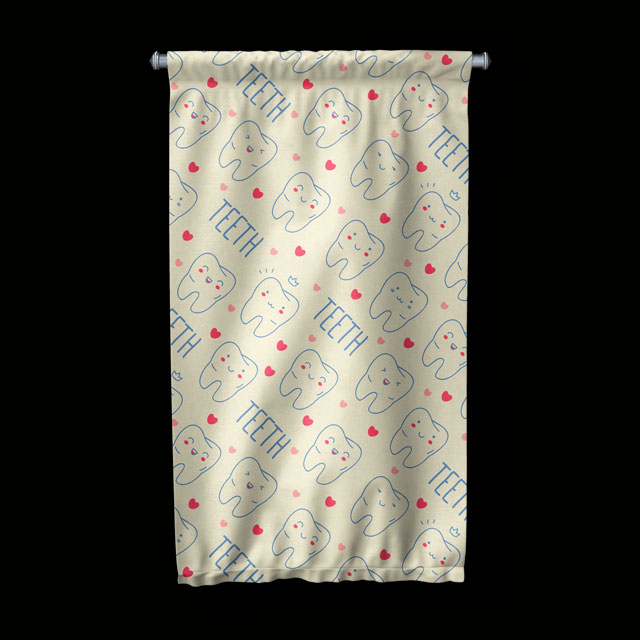 Diş Klinikleri İçin Renkli Diş Temalı Duvar Flaması 6035