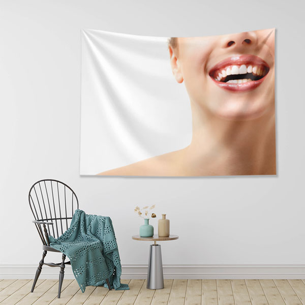 Estetik Gülüş Tasarımı Duvar Örtüsü Dekoratif Kumaş Baskı 6012