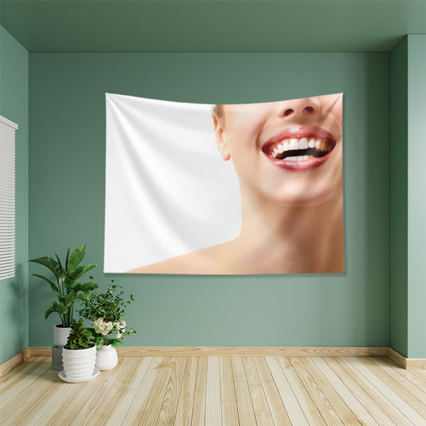 Estetik Gülüş Tasarımı Duvar Örtüsü Dekoratif Kumaş Baskı 6012