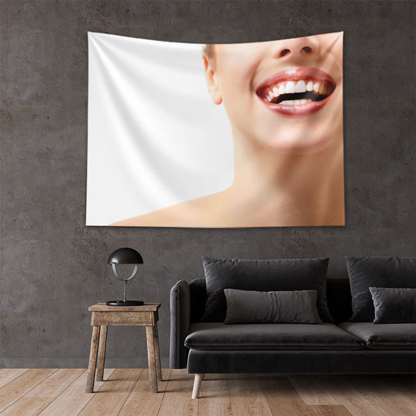 Estetik Gülüş Tasarımı Duvar Örtüsü Dekoratif Kumaş Baskı 6012