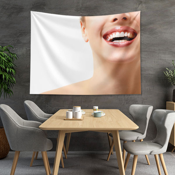 Estetik Gülüş Tasarımı Duvar Örtüsü Dekoratif Kumaş Baskı 6012