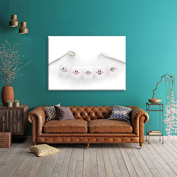Sevimli Diş Karakterleri Temalı Kanvas Duvar Tablosu – 5982