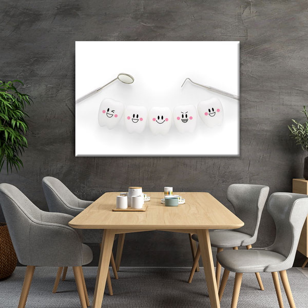 Sevimli Diş Karakterleri Temalı Kanvas Duvar Tablosu – 5982