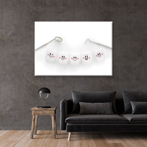 Sevimli Diş Karakterleri Temalı Kanvas Duvar Tablosu – 5982