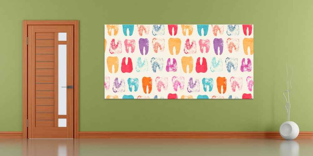 Renkli Diş Figürlü Klinik Duvar Dekoru 7884