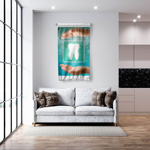 Diş Klinikleri için Gülümseme Tasarımlı Duvar Flaması 6043