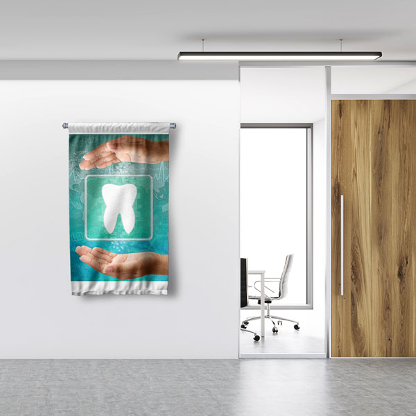 Diş Klinikleri için Gülümseme Tasarımlı Duvar Flaması 6043