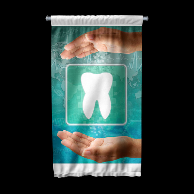 Diş Klinikleri için Gülümseme Tasarımlı Duvar Flaması 6043