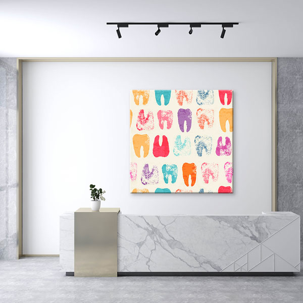dental-wall-canvas-5989-04 Renkli Diş Desenleri Temalı Kanvas Duvar Tablosu – 5989