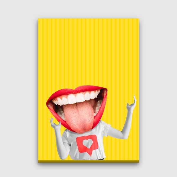 dental-wall-canvas-5991-00 Renkli Ağız ve Dil Tasarımlı Duvar Tablosu – 5991