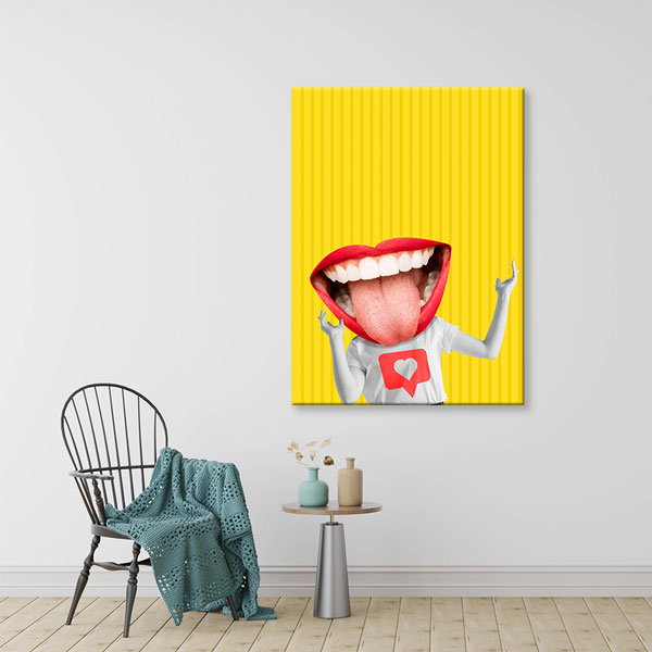 Renkli Ağız ve Dil Tasarımlı Duvar Tablosu – 5991