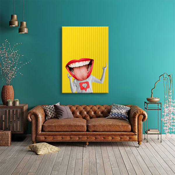 Renkli Ağız ve Dil Tasarımlı Duvar Tablosu – 5991