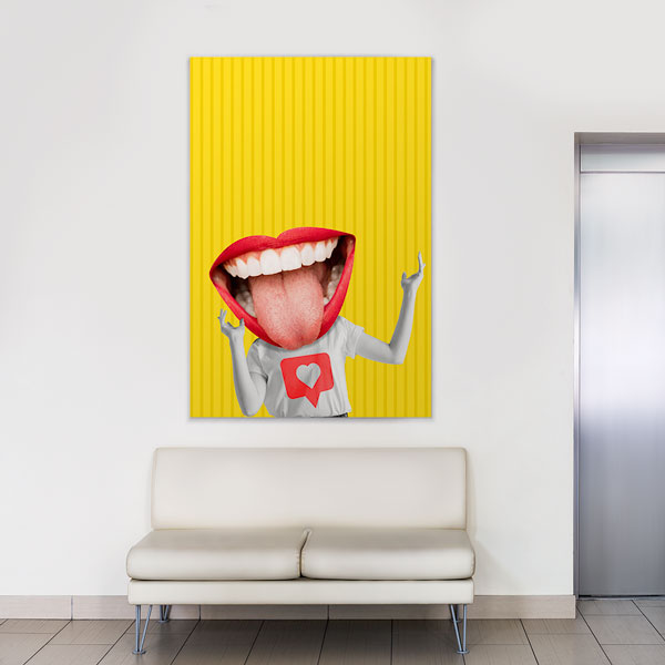Renkli Ağız ve Dil Tasarımlı Duvar Tablosu – 5991