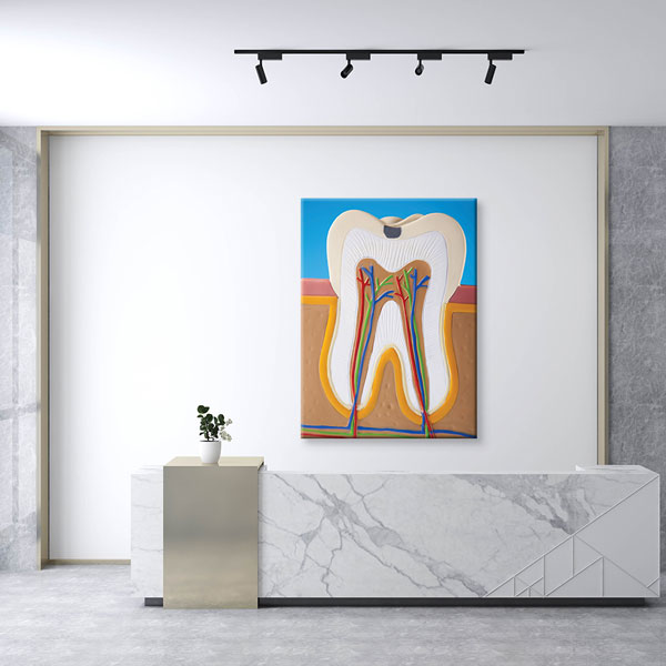 dental-wall-decor-1150-02 Diş Anatomisi İllüstrasyonu Temalı Kanvas Duvar Tablosu – 1150