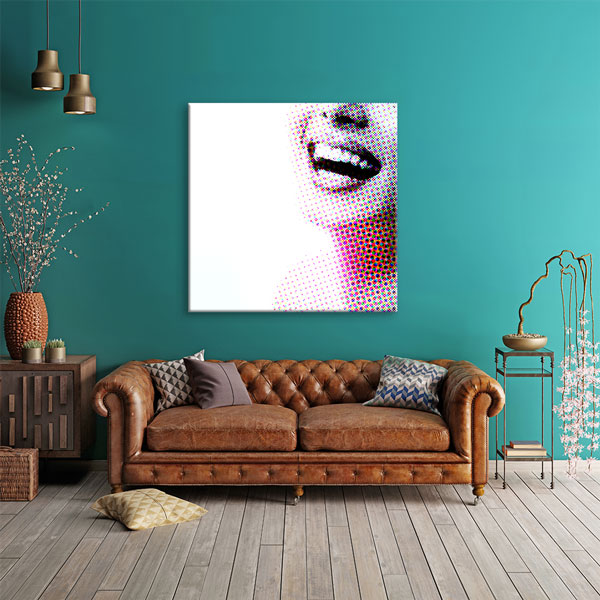 Pop Art Stilinde Gülümseme Temalı Kanvas Duvar Tablosu – 5987