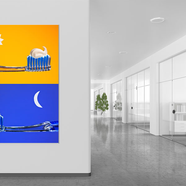 Diş Klinikleri İçin Gece ve Gündüz Diş Fırçalama Kanvas Tablo – 5992