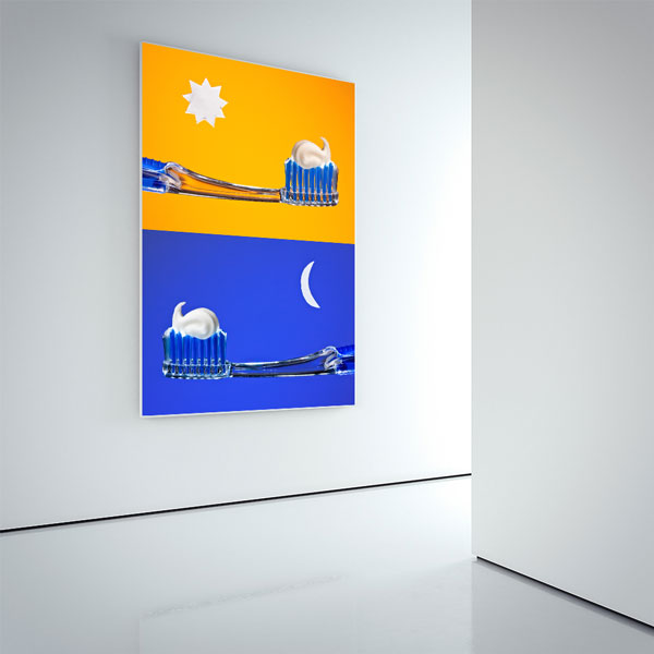 Diş Klinikleri İçin Gece ve Gündüz Diş Fırçalama Kanvas Tablo – 5992