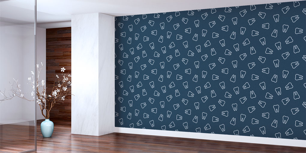 Diş Klinikleri İçin Minimal Desenli Duvar Kağıdı 5994