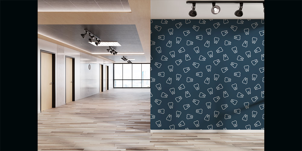 Diş Klinikleri İçin Minimal Desenli Duvar Kağıdı 5994