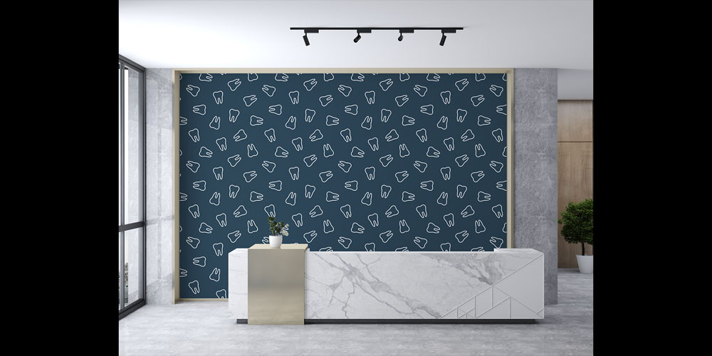 Diş Klinikleri İçin Minimal Desenli Duvar Kağıdı 5994