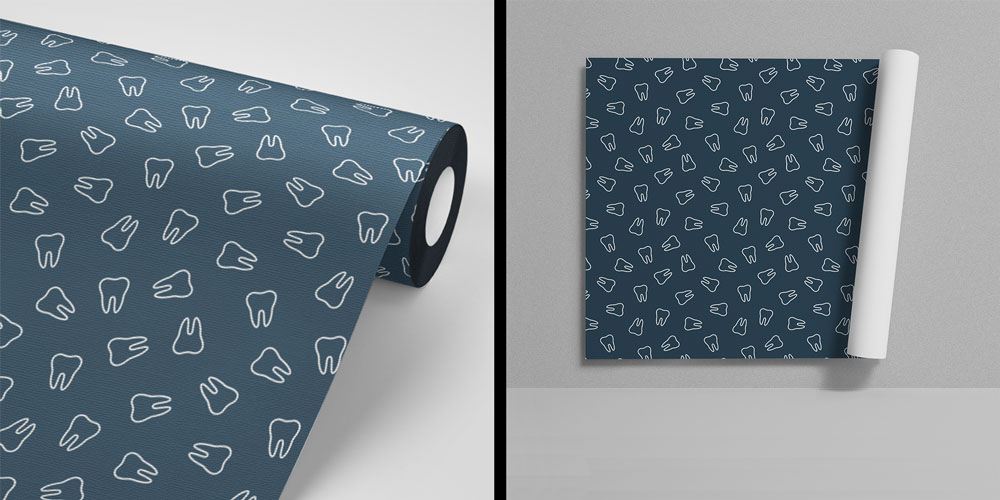 Diş Klinikleri İçin Minimal Desenli Duvar Kağıdı 5994