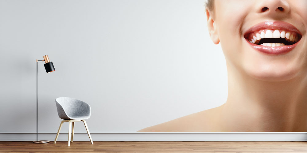 Diş Klinikleri İçin Gülümseme Odaklı Duvar Dekoru 6005