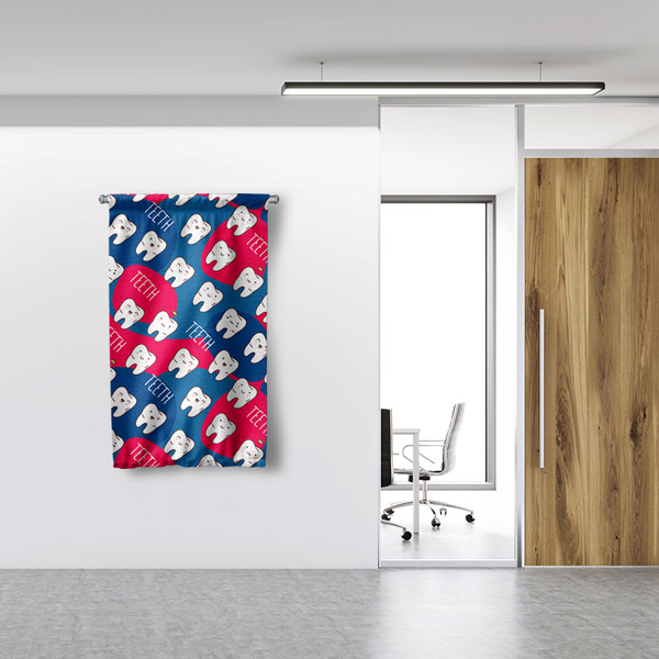 Diş Klinikleri Duvar Flaması Renkli Diş Fırçası Tasarımı 6034