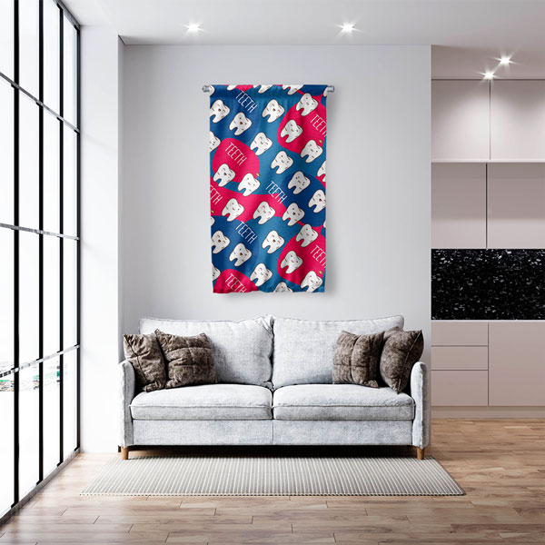 Diş Klinikleri Duvar Flaması Renkli Diş Fırçası Tasarımı 6034