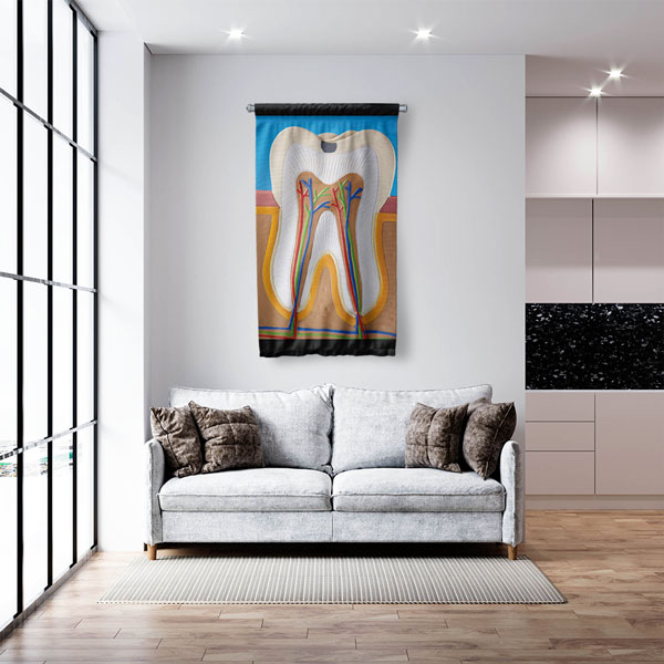 Diş Anatomisi Desenli Duvar Flaması 6047