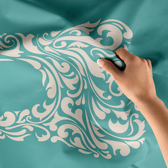 Sanatsal Desenli Diş Figürü Duvar Örtüsü Dekoratif Kumaş Baskı 6027