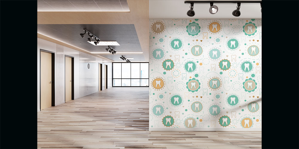 dental-wall-paper-2502-02 Diş Klinikleri İçin Renkli Desenli Duvar Kağıdı 2502