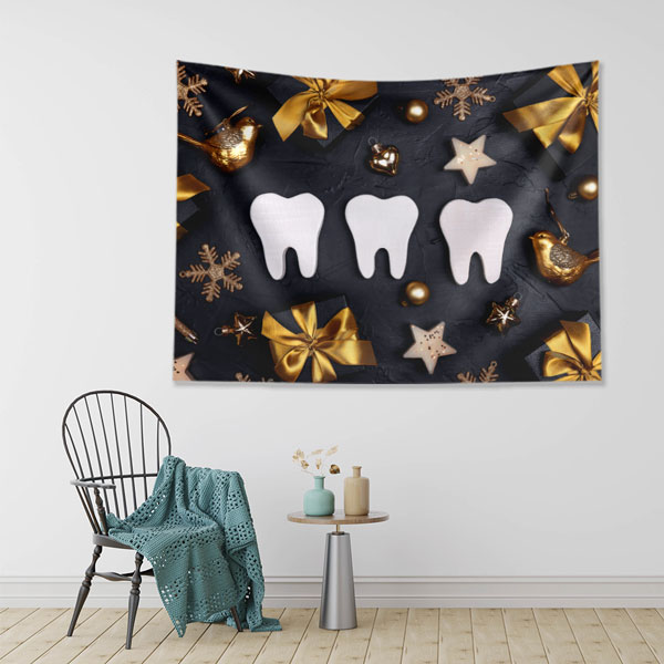 Diş Klinikleri İçin Duvar Örtüsü Dekoratif Kumaş Baskı 6007