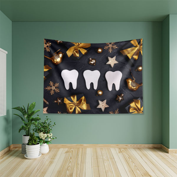 Diş Klinikleri İçin Duvar Örtüsü Dekoratif Kumaş Baskı 6007