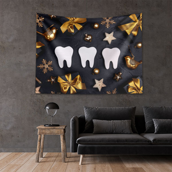 Diş Klinikleri İçin Duvar Örtüsü Dekoratif Kumaş Baskı 6007