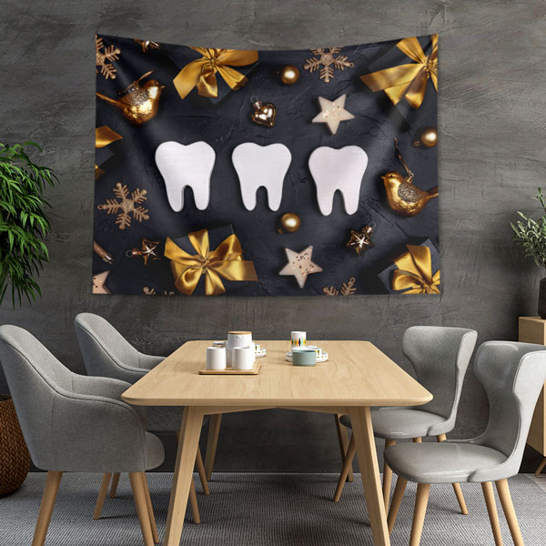 Diş Klinikleri İçin Duvar Örtüsü Dekoratif Kumaş Baskı 6007