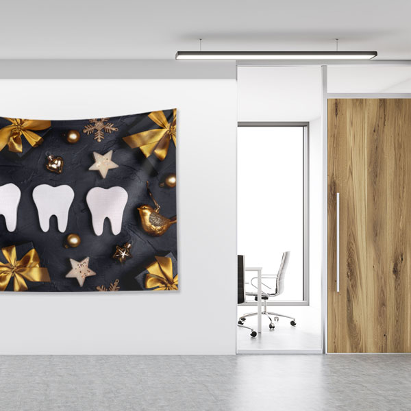 Diş Klinikleri İçin Duvar Örtüsü Dekoratif Kumaş Baskı 6007