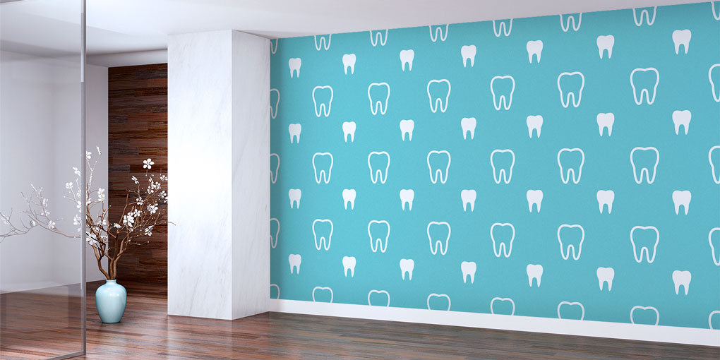 Diş Klinikleri İçin Minimalist Diş Figürlü Duvar Kağıdı 5993