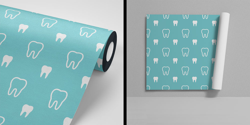 Diş Klinikleri İçin Minimalist Diş Figürlü Duvar Kağıdı 5993