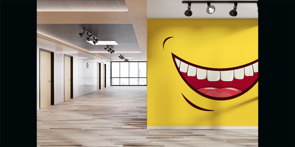 Gülümseyen Ağız Duvar Kağıdı | Diş Klinikleri İçin Neşeli Dekor 6000