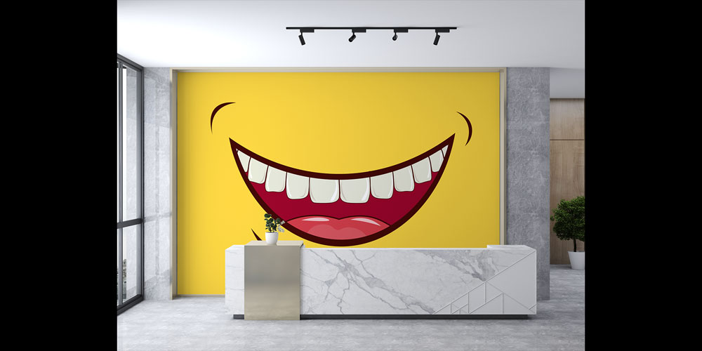 Gülümseyen Ağız Duvar Kağıdı | Diş Klinikleri İçin Neşeli Dekor 6000